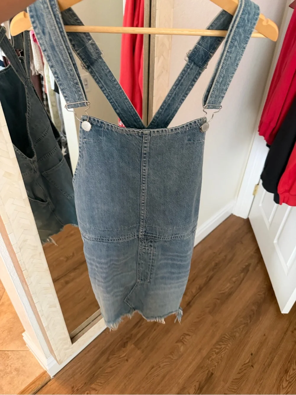 Free People Revolve Denim Pinafore Dress - Blue